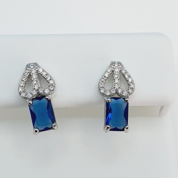"925 Sterling Silver Cubic Zirconia Earrings, U19254817 - Picture 1 of 11